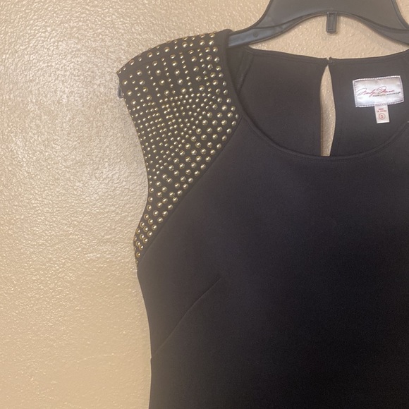 Marilyn Monroe cocktail dress. Black w/gold brads on shoulders. - Picture 2 of 5